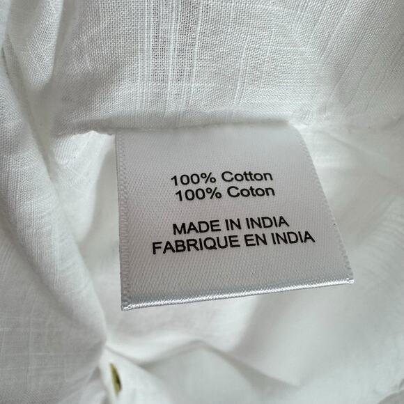 Dakota NWT White 100% Cotton Short Sleeve Collared Lightweight Button Up Size XL - Picture 7 of 8